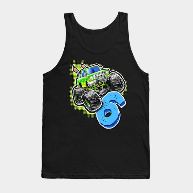 Monster Truck 6Th Birthday Tank Top by Zoe Hill Autism